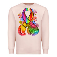 Pale Pink all color ribbon with boxing gloves Premium Sweatshirt - NancyCooperArtShop