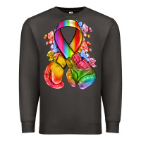 Smoke all color ribbon with boxing gloves Premium Sweatshirt - NancyCooperArtShop