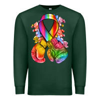 Sports Green all color ribbon with boxing gloves Premium Sweatshirt - NancyCooperArtShop