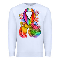 White all color ribbon with boxing gloves Premium Sweatshirt - NancyCooperArtShop