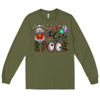 Army Green too cute to spook Long Sleeve Tee - CowhideDigitalArt