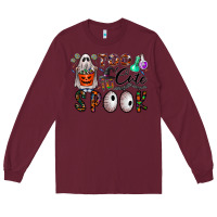 Burgundy too cute to spook Long Sleeve Tee - CowhideDigitalArt