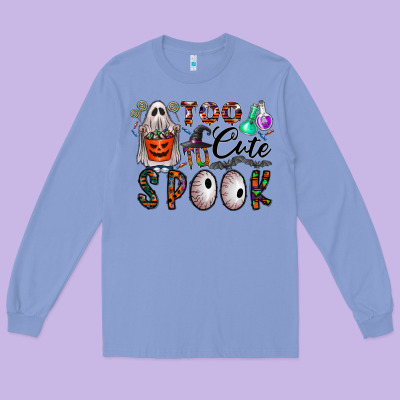 Too Cute To Spook Long Sleeve Tee Designed By Cowhidedigitalart