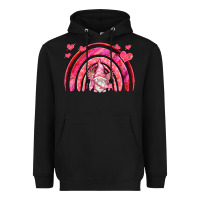 Black valentines day rainbow with cupid gnome Heavyweight Hoodie - NancyCooperArtShop