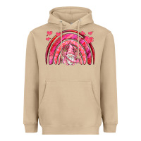 Mushroom valentines day rainbow with cupid gnome Heavyweight Hoodie - NancyCooperArtShop