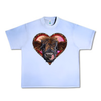 Grape Ice leopard heart highland calf Urban Heavy Tee - RanaPortraitStore