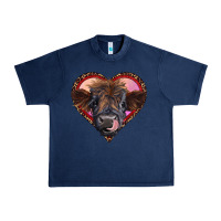 Navy leopard heart highland calf Urban Heavy Tee - RanaPortraitStore