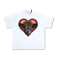White leopard heart highland calf Urban Heavy Tee - RanaPortraitStore