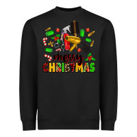 Black merry christmas hair Heavyweight Sweatshirt - MaliasSmallBusiness