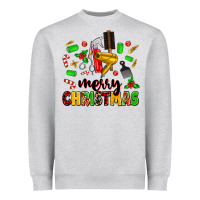 Heather Grey merry christmas hair Heavyweight Sweatshirt - MaliasSmallBusiness