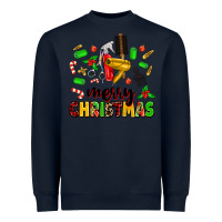 Navy merry christmas hair Heavyweight Sweatshirt - MaliasSmallBusiness