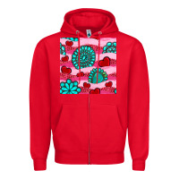 Red valentines day turquoise gemstone  and hearts Zipper Hoodie - BundleAndBundleShop