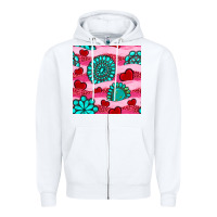 White valentines day turquoise gemstone  and hearts Zipper Hoodie - BundleAndBundleShop