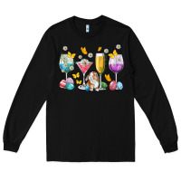 Black Easter wine glasses Easter Day Long Sleeve Tee - Neo Western