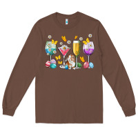 Chestnut Easter wine glasses Easter Day Long Sleeve Tee - Neo Western