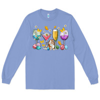 Colony Blue Easter wine glasses Easter Day Long Sleeve Tee - Neo Western