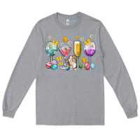 Heather Grey Easter wine glasses Easter Day Long Sleeve Tee - Neo Western