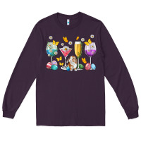 Plum Easter wine glasses Easter Day Long Sleeve Tee - Neo Western
