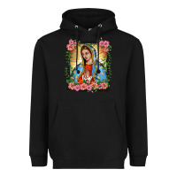Black lady of guadalupe portrait Heavyweight Hoodie - BarkalooDesign