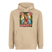 Mushroom lady of guadalupe portrait Heavyweight Hoodie - BarkalooDesign