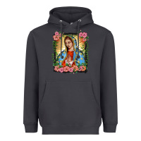 Smoke lady of guadalupe portrait Heavyweight Hoodie - BarkalooDesign