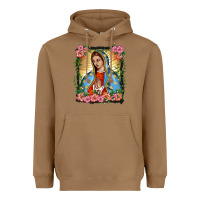 Toasted Coconut lady of guadalupe portrait Heavyweight Hoodie - BarkalooDesign