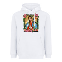 White lady of guadalupe portrait Heavyweight Hoodie - BarkalooDesign