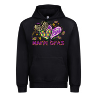 Black Mardi Gras heart Urban Hoodie - LillyAllenDesigns