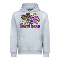 Heather Grey Mardi Gras heart Urban Hoodie - LillyAllenDesigns