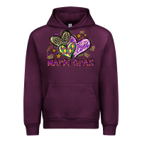 Mauve Wine Mardi Gras heart Urban Hoodie - LillyAllenDesigns