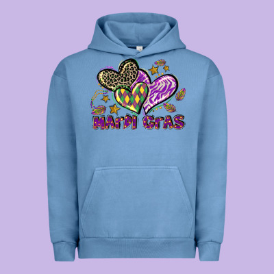 Mardi Gras Heart Urban Hoodie Designed By Lillyallendesigns