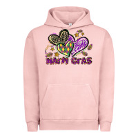 Pigment Salmon Mardi Gras heart Urban Hoodie - LillyAllenDesigns