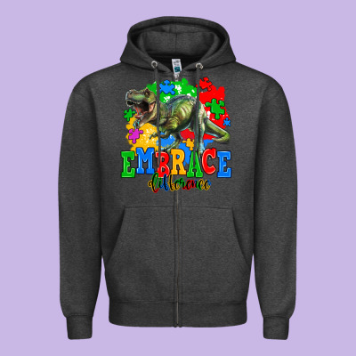 Embrace Difference Zipper Hoodie Designed By Adodesignshop
