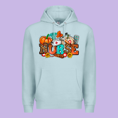 Nurse With Fall Element Premium Hoodie Designed By Adodesignshop