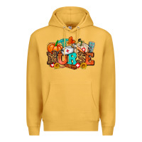 Mustard nurse with fall element Premium Hoodie - AdoDesignShop