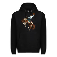 Black american paint horse rodeo cowboy Premium Hoodie - MaliasSmallBusiness