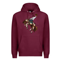 Burgundy american paint horse rodeo cowboy Premium Hoodie - MaliasSmallBusiness