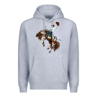 Heather Grey american paint horse rodeo cowboy Premium Hoodie - MaliasSmallBusiness