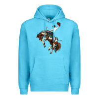 Ocean Blue american paint horse rodeo cowboy Premium Hoodie - MaliasSmallBusiness