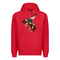 Red american paint horse rodeo cowboy Premium Hoodie - MaliasSmallBusiness