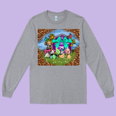 Farm Animal Easter Tumbler Easter Day Long Sleeve Tee Designed By Neo Western