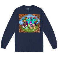 Navy Farm animal easter tumbler Easter Day Long Sleeve Tee - Neo Western