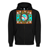 Black baseball turquoise sunflower Zipper Hoodie - JahusDesignShop