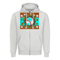 Dove Grey baseball turquoise sunflower Zipper Hoodie - JahusDesignShop