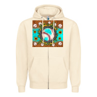 Sandshell baseball turquoise sunflower Zipper Hoodie - JahusDesignShop