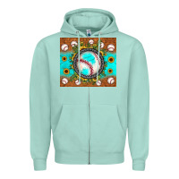 Seafoam baseball turquoise sunflower Zipper Hoodie - JahusDesignShop