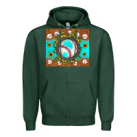 Sports Green baseball turquoise sunflower Zipper Hoodie - JahusDesignShop