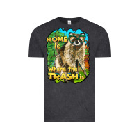 Vintage Black raccoon home is where the trash is Vintage Tee - BarkalooDesign