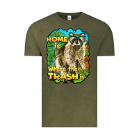 Vintage Olive raccoon home is where the trash is Vintage Tee - BarkalooDesign
