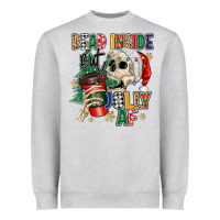 Heather Grey dead inside but jolly as fuck Heavyweight Sweatshirt - MaliasSmallBusiness